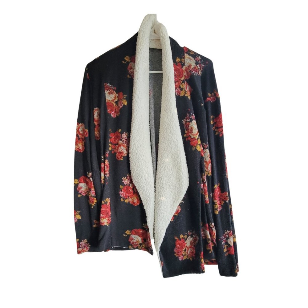 Fall Floral Open Cardigan